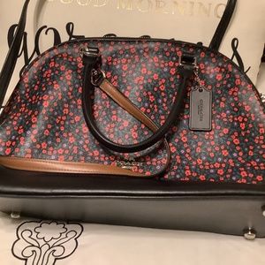 Coach floral satchel handbag